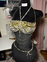 Ethereal Beaded Bralette + Waist bead